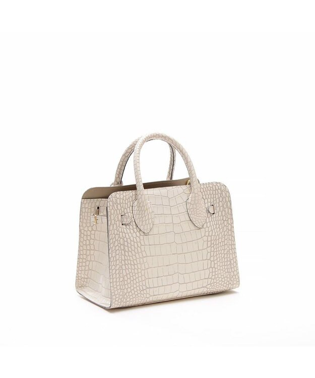 A.D.M.J. 【牛革】クロコ型押しサイドバックルトート25cm(ショルダーストラップ付) AV