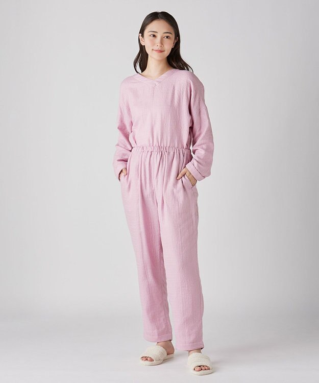 UCHINO マシュマロガーゼシンプルパジャマ ユニセックス ピンク