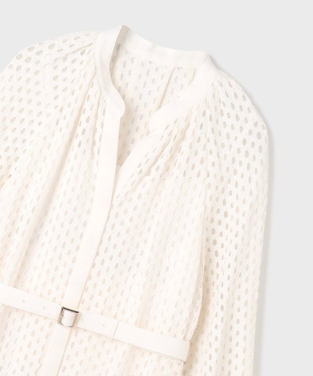 GRACE CONTINENTAL メッシュレースカフタンワンピース ホワイト