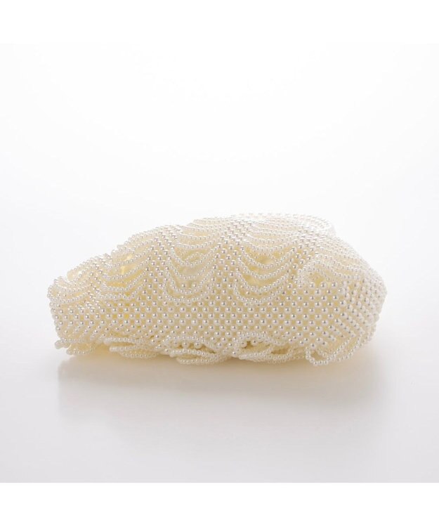 UNBILLION カシュカシュ cachecache / パール調編みバッグﾞ ホワイト