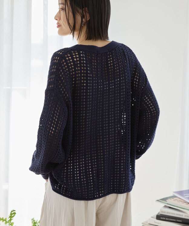 AMERICAN HOLIC メッシュカーディガン Navy