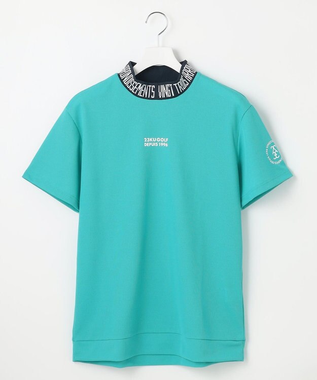 23区GOLF 【MEN】 4色から選べる ミニワッフルモックネック ターコイズブルー系