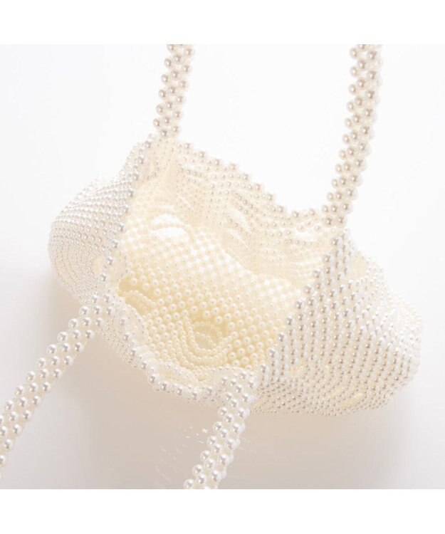 UNBILLION カシュカシュ cachecache / パール調編みバッグﾞ ホワイト