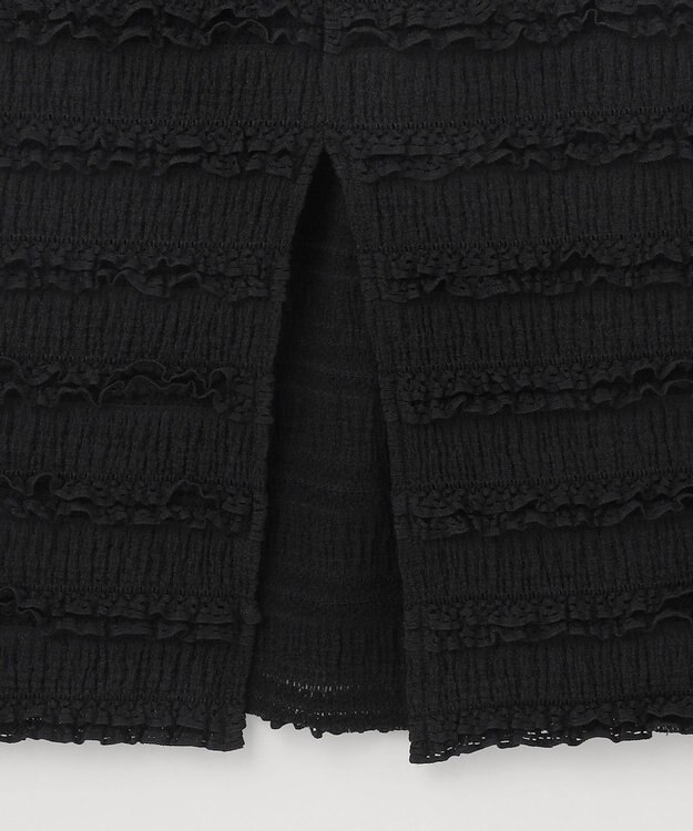 Feroux 【洗える】カットフリルＩラインスカート ブラック系