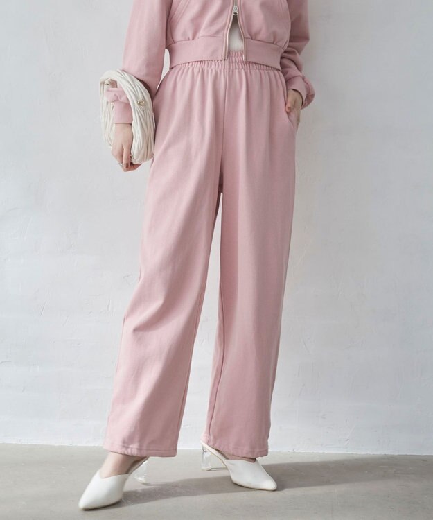 WEGO 【ウエストゴム/XSSMサイズ展開】スウェットワイドパンツ ピンク