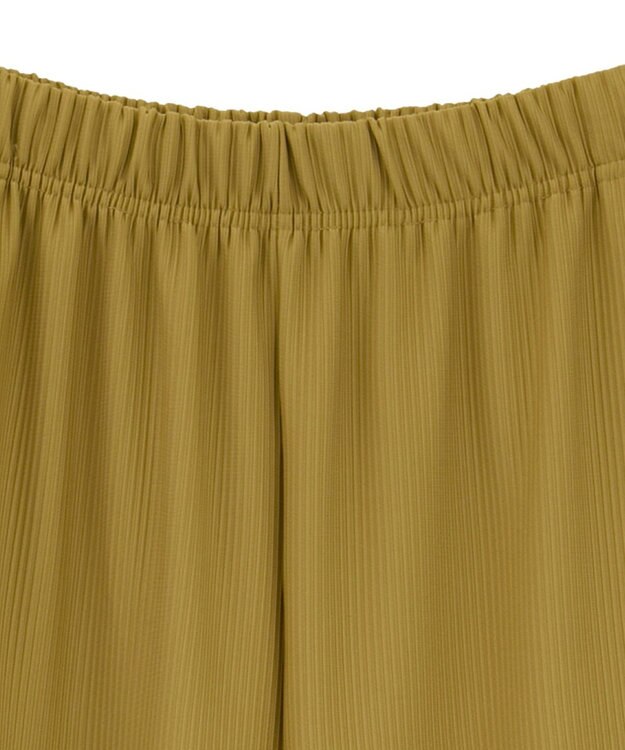 Green Parks 楽ちんプリーツワイドパンツ Mustard