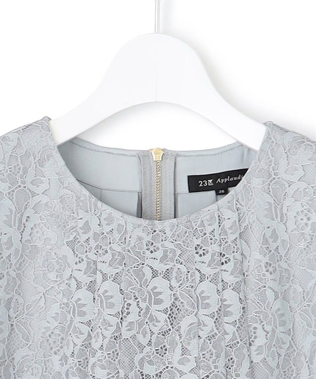 23区 【APPLAUDIR】ブライトフラワーレース ドレス グレイッシュブルー系