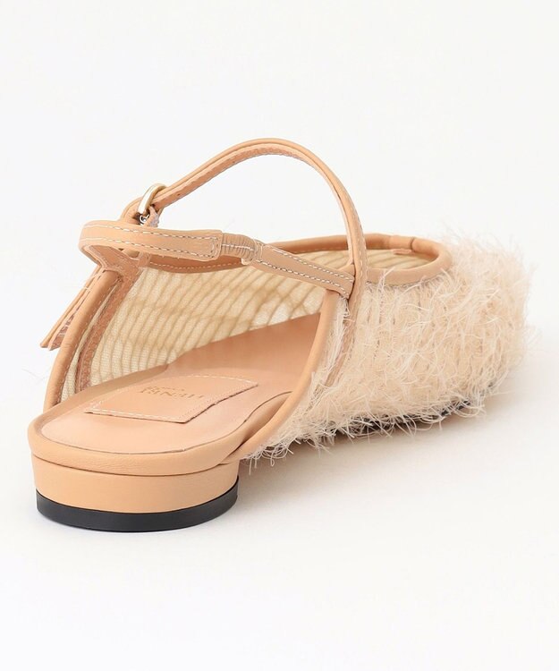 BEIGE， 【一部店舗限定】HENRI EN VARGO / LULU ファーバックストラップパンプス Beige