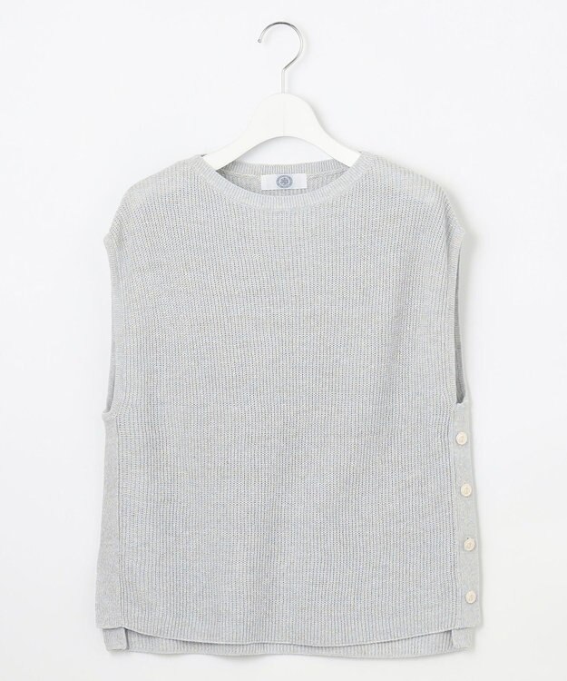 J.PRESS LADIES S 【洗える】Linen Cotton Vest  ニット ベスト ブルー系
