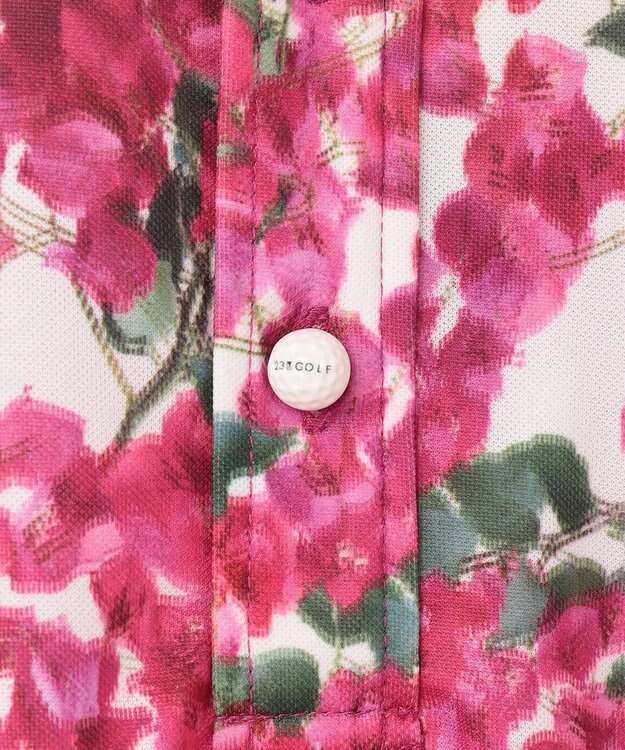 23区GOLF 【MEN】【接触冷感・UVケア・吸水速乾】ブーゲンビリア柄 ポロシャツ ピンク系5