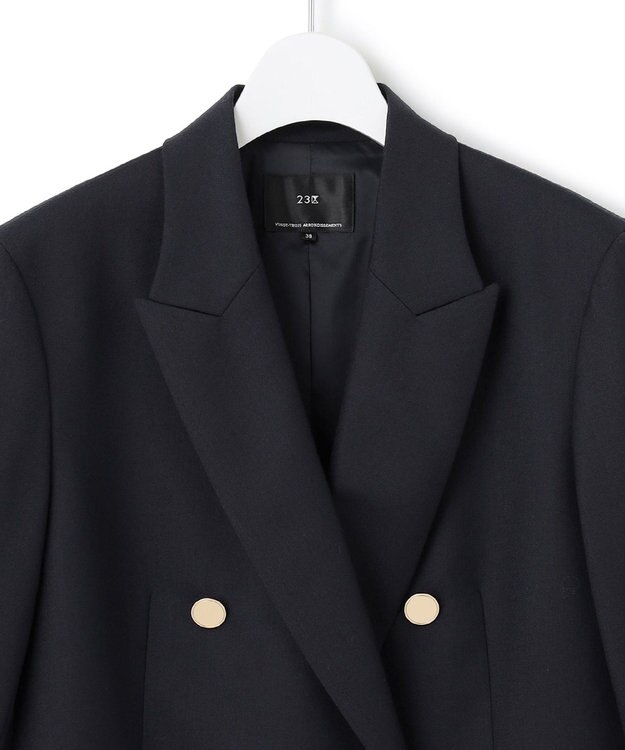 23区 ウーステッドウールツイル 紺ブレ ジャケット ネイビー系