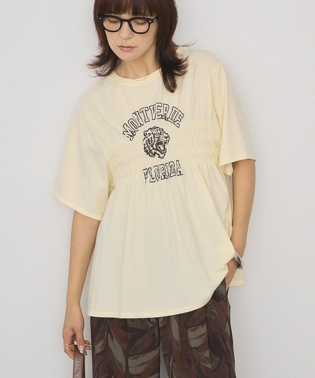 AMERICAN HOLIC シャーリングプリントTシャツ Light Yellow