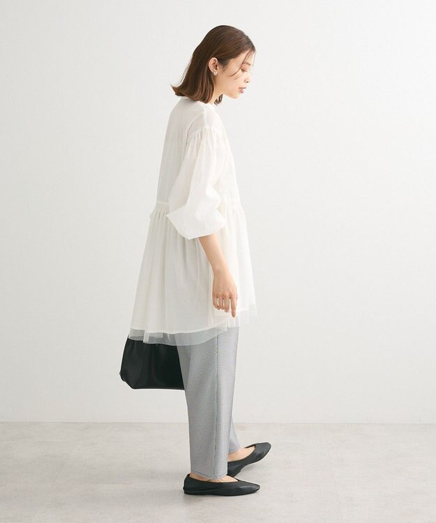 Green Parks 裾チュールレイヤードチュニック Off White