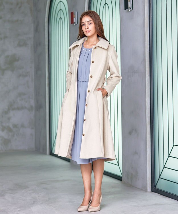 Tiaclasse フェイクウールステンカラーコート エクリュ