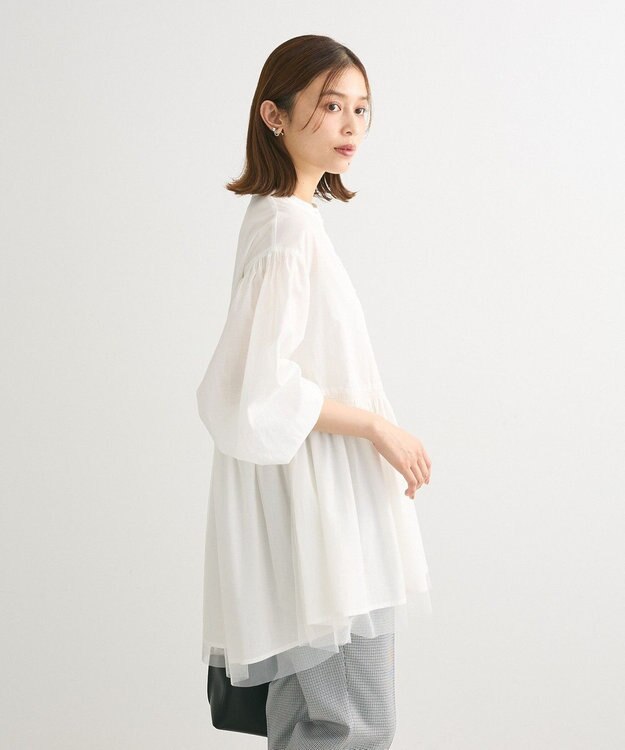 Green Parks 裾チュールレイヤードチュニック Off White