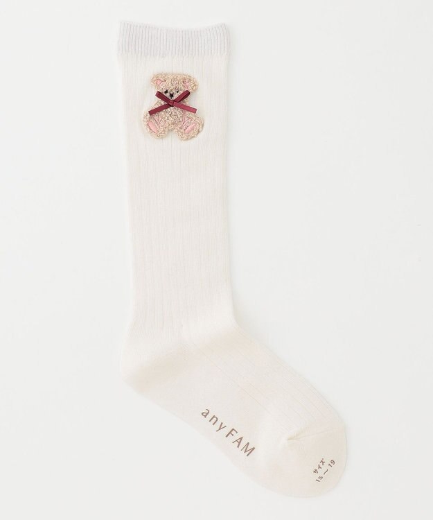ANY KIDS ハイソックス（アニマル サガラ刺繍） エクリュ