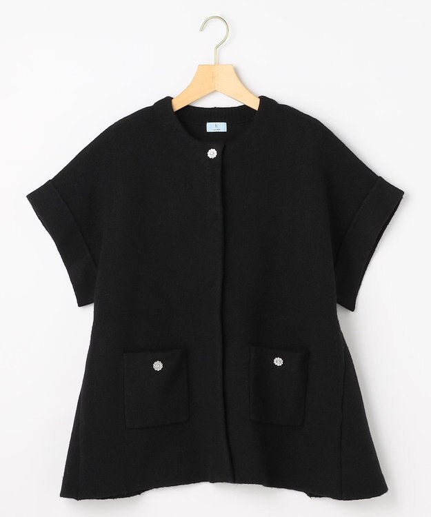 組曲 【WEB限定】プレーティングニットアウタージレ ブラック系