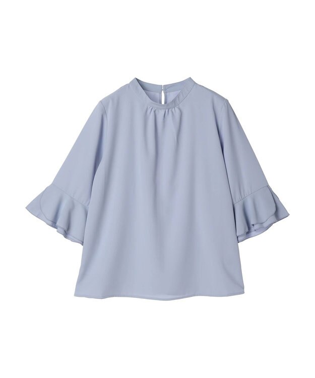 earth music&ecology ラッフル７分袖ブラウス Sax