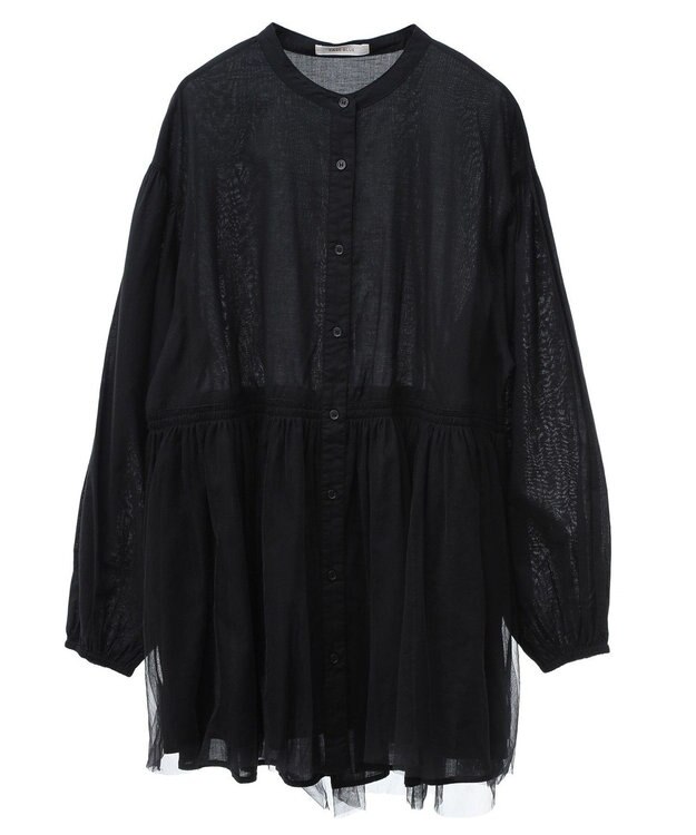 Green Parks 裾チュールレイヤードチュニック Black