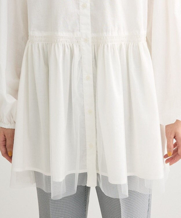 Green Parks 裾チュールレイヤードチュニック Off White