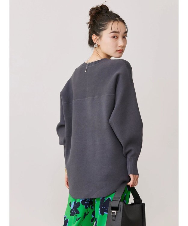 AMERICAN HOLIC ラウンドスウェットライクニットプルオーバー Charcoal Gray