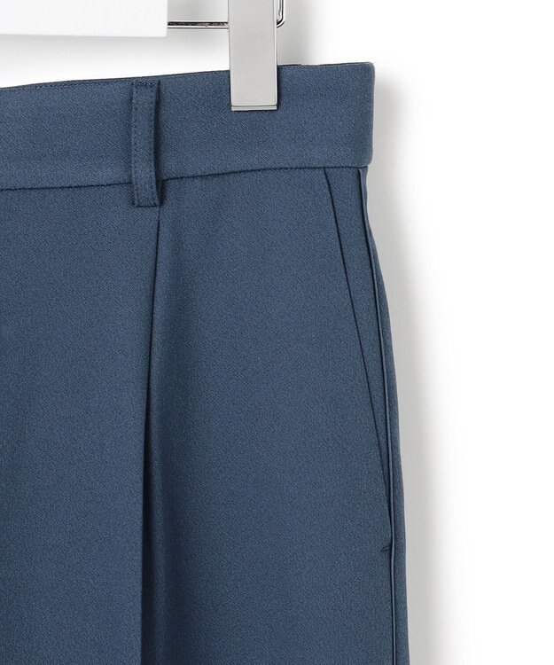 ICB L 【裏起毛】 ウォームサテン ワイドストレートパンツ ブルーグレー系