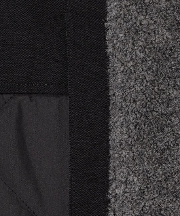 ICB L 【リバーシブル着用可能】 リバーシブルキルト ミドル丈コート チャコール×ブラック系