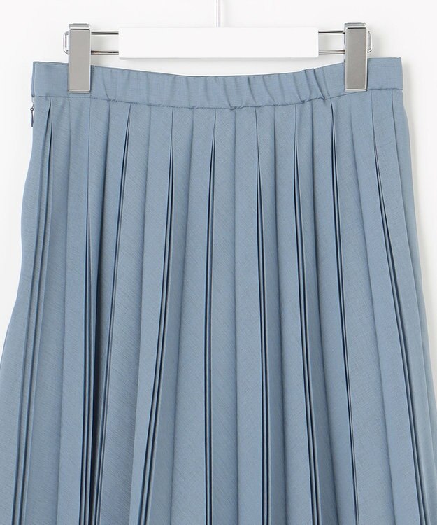 J.PRESS LADIES 【洗える】シアータフタ プリーツ スカート グレイッシュサックス系