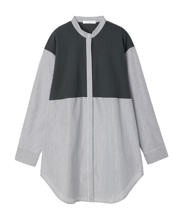 Green Parks 比翼カットドッキングチュニック Stripe Black