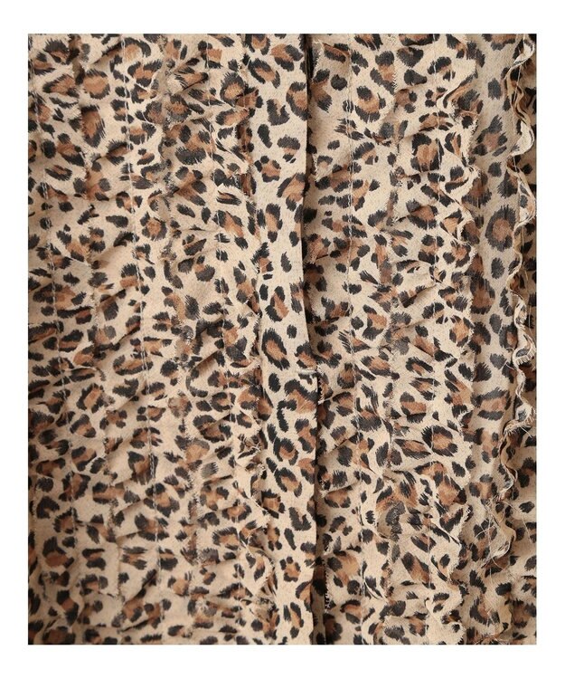 YECCA VECCA フリルデザインロングシャツ Leopard
