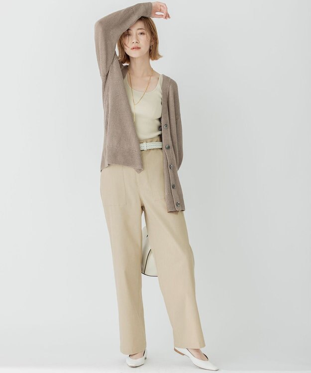 23区 【洗える】スラブツイルストレッチ ベイカー パンツ ベージュ系