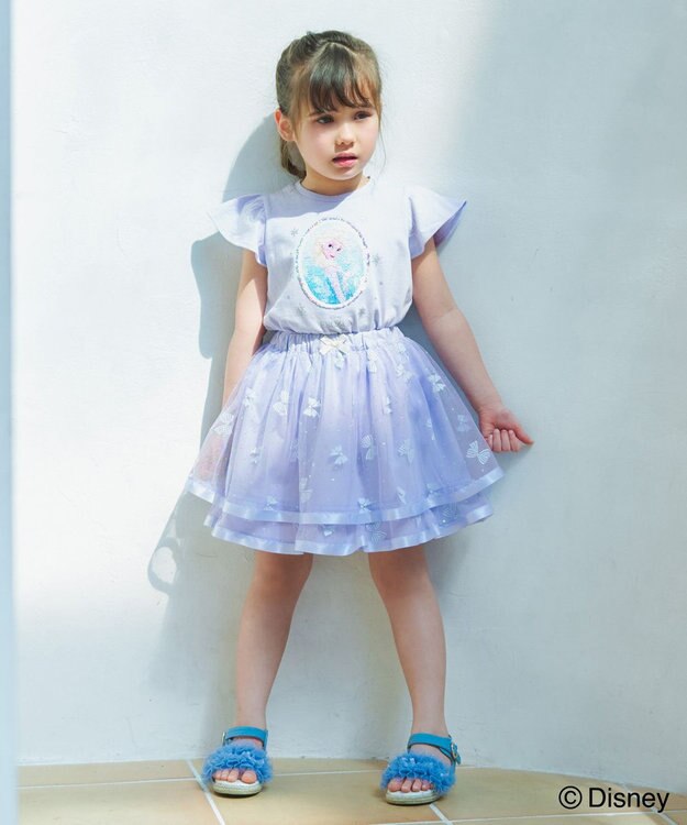ANY KIDS 【ディズニープリンセス/フローズン】ミラクルスパンコールTシャツ サックスブルー（エルサ）