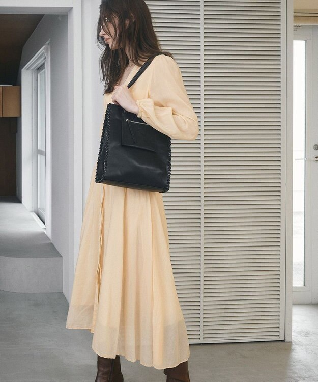 TOPKAPI 【TREASURE TOPKAPI】フェイクレザー ポーチ付き パラコード かがりトートバッグ ブラック