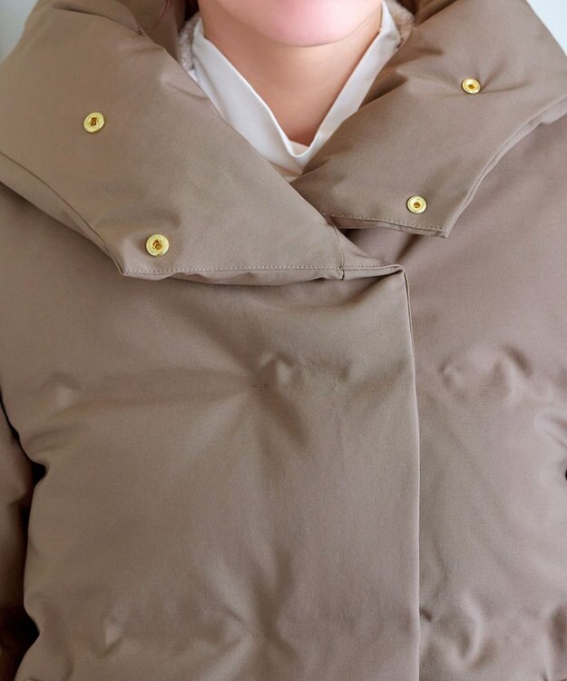 Tiaclasse 袖口リブデザインシームレスダウン モカ