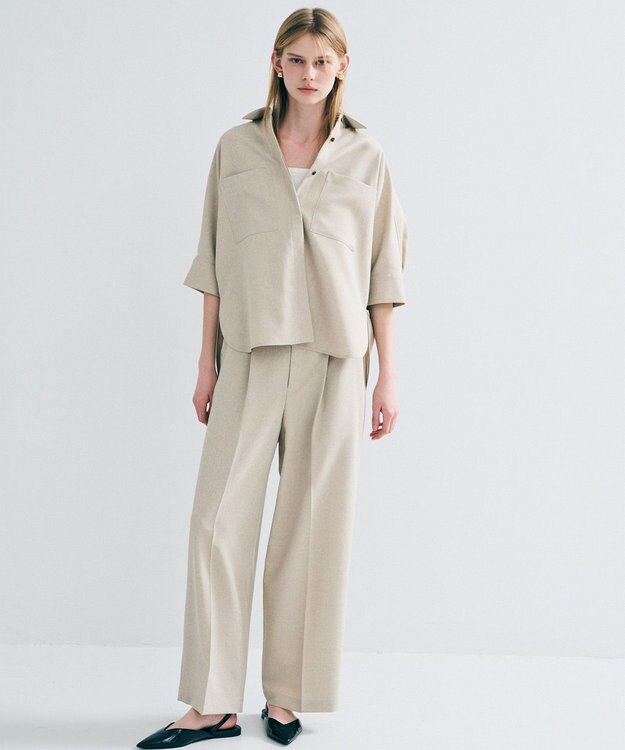 uncrave ウォッシャブルドライサップ ドルマンシャツ シャンブレーベージュ