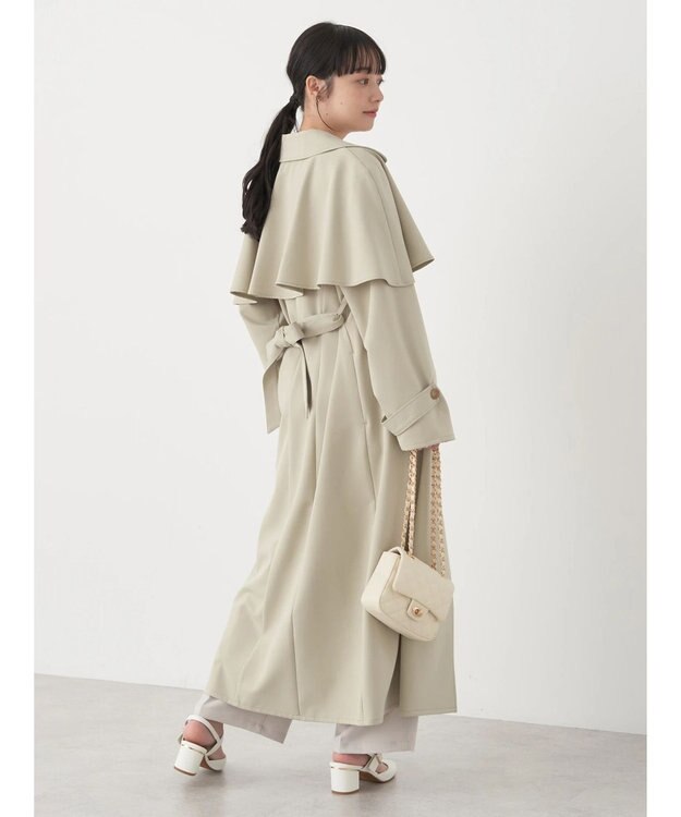 earth music&ecology ２ＷＡＹケープトレンチコート Light Khaki