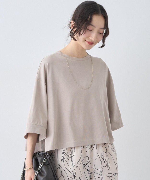 earth music&ecology 【接触冷感】バックギャザーＴｅｅ Beige