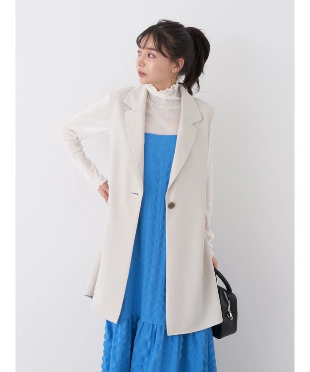 earth music&ecology バックデザインジレ Beige