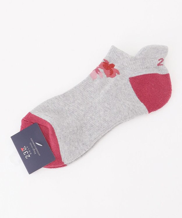 23区GOLF 【WOMEN】花モチーフアンクルソックス ライトグレー系