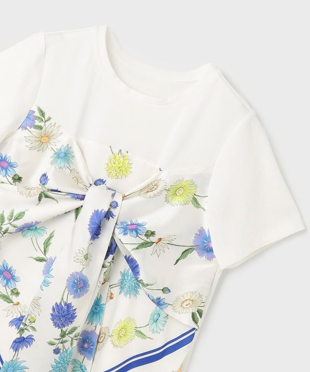 GRACE CONTINENTAL スカーフプリントコンビトップ キナリ