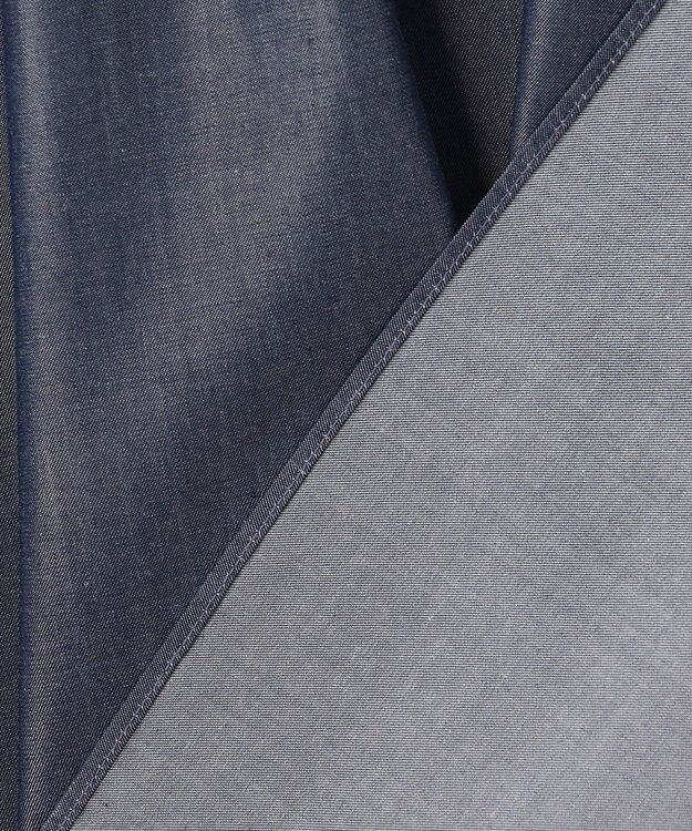 UNFILO シャンブレーデニム ギャザーブラウス インディゴ