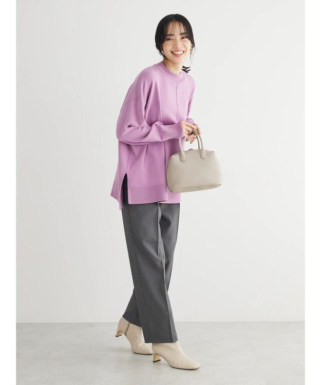 Green Parks もちやわ　モックネックプルオーバー Purple