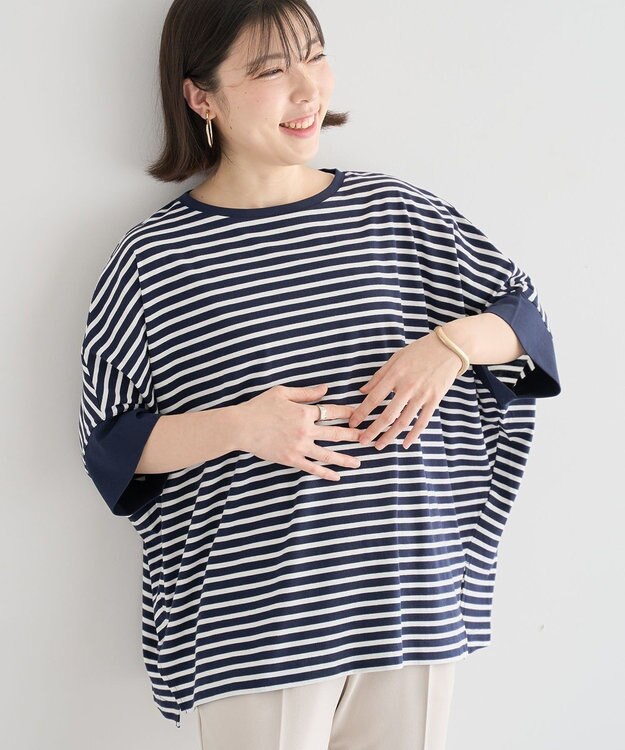 Green Parks 冷やっとすずやかドルマンプルオーバー Dark Navy