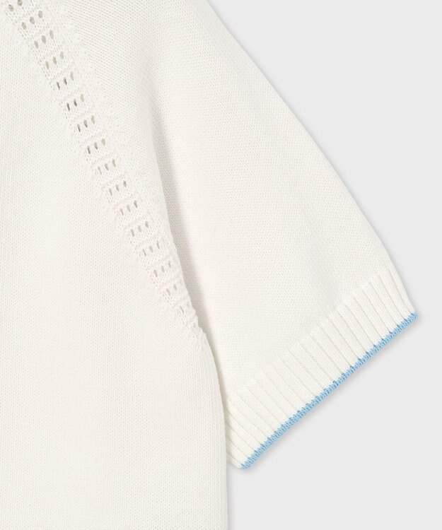 Paul Smith コットンアイレット ショートスリーブ カーディガン ホワイト