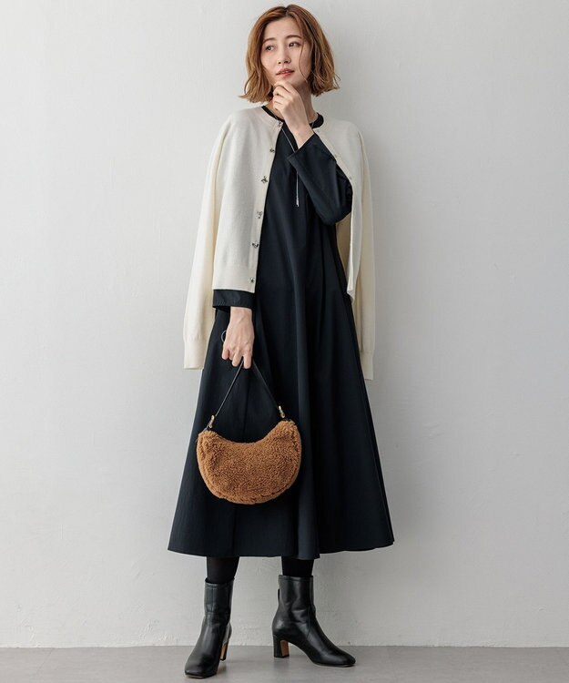 23区 S 【洗える】ストレッチタイプライター ワンピース ブラック系