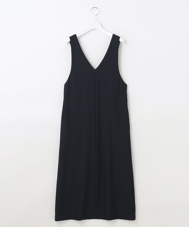 J.PRESS LADIES L 【洗える・イージーケア・UVカット・接触冷感】 ストレッチバックサテンジョーゼット ジャンパースカート ネイビー系