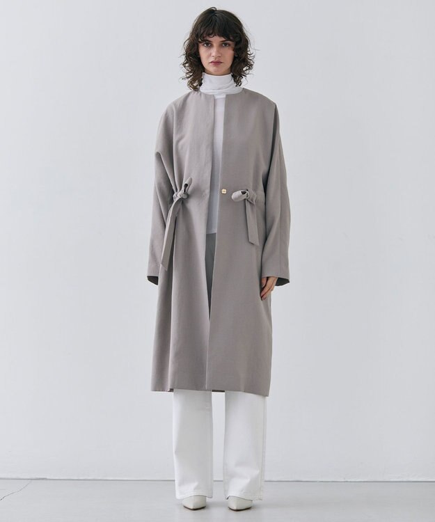 BEIGE， 【洗える】PORDIC / ノーカラードルマンロングコート Taupe