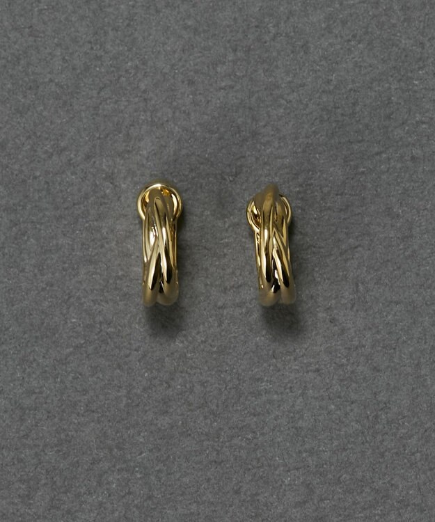 Phoebe 〈金属アレルギー対応〉ラインフープワンタッチピアス　ゴールド/ニッケルフリー ゴールド