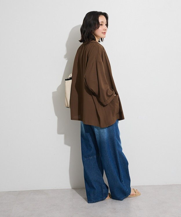 Green Parks 【適ON】シアーシャツジャケット Brown