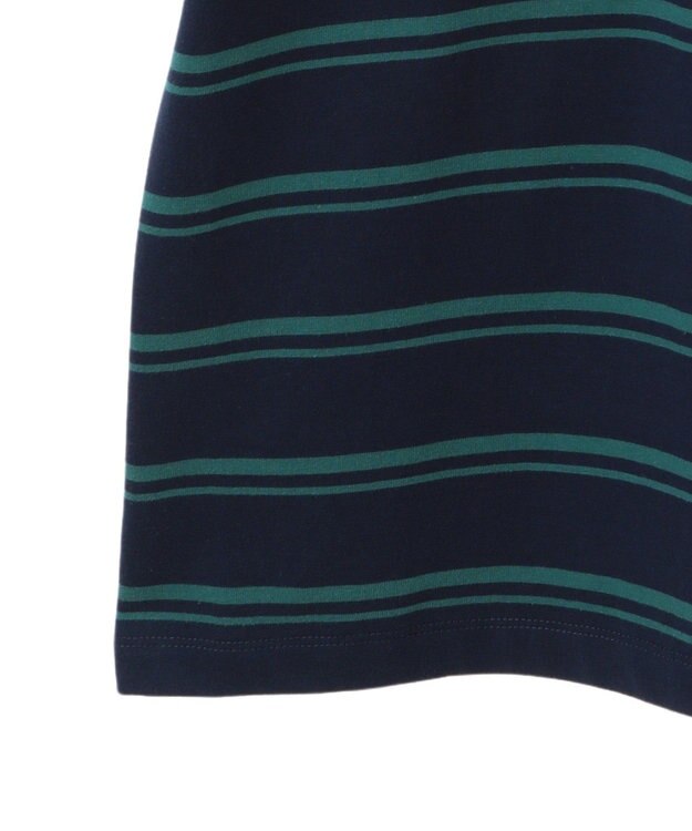 earth music&ecology ボーダールーズラガーシャツ Navy